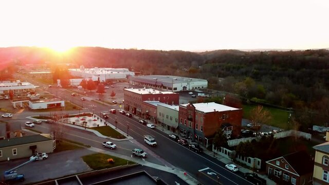 Radford Virginia Aerial at Sunset in 4k
