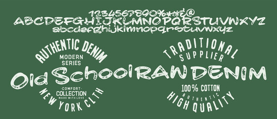 Fototapeta premium Craft vintage typeface design. Fashion type. Pop modern display vector letters.