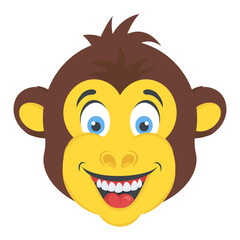 
Chimpanzee head of cartoon animal 
