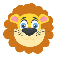 
A cute small tiger face or cub head
