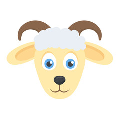 
A domestic sheep animal head 
