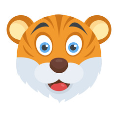 
A cute small tiger face or cub head
