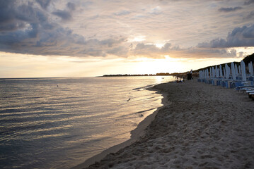 Punta Prosciutto, Italy - September 02, 2020 : Sunset at Punta Prosciutto