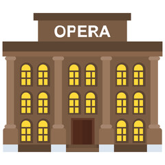 Naklejka premium The opera house entrance icon in flat design 