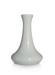 Empty stylish ceramic vase isolated on white