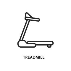 Treadmill flat line icon. Vector illustration cardiovascular equipment for gym.