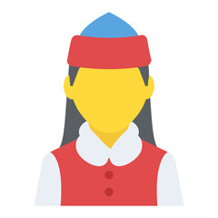 
Flat icon design of girl avatar
