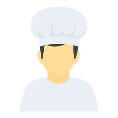 
Flat design of chef with chef hat

