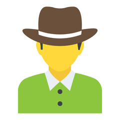 
Flat icon design of detective 
