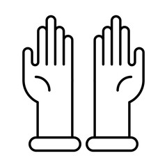 rubber gloves line style icon