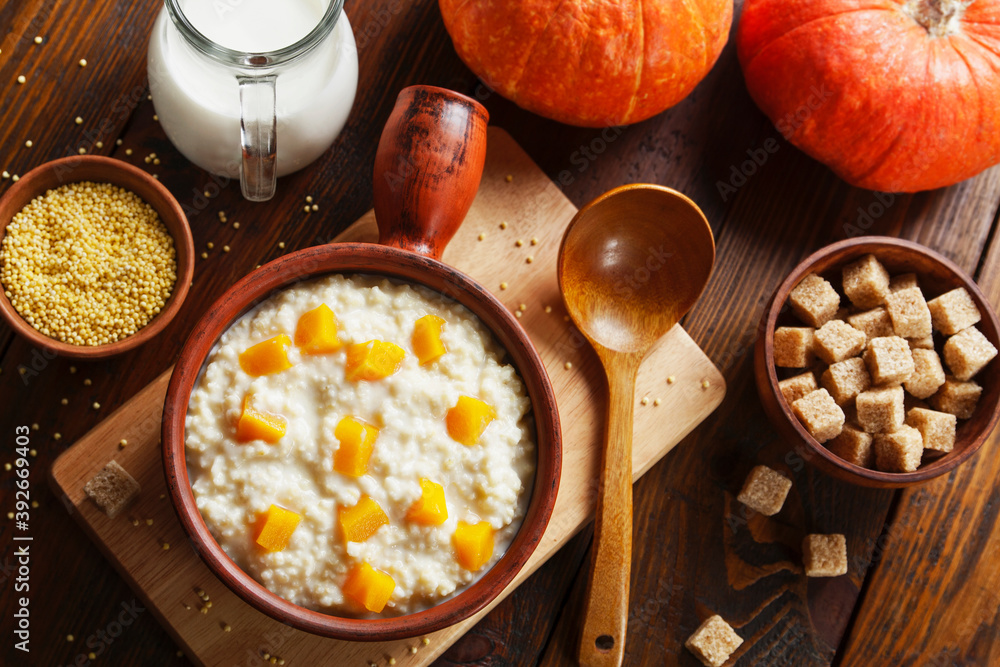 Wall mural millet porridge with pumpkin