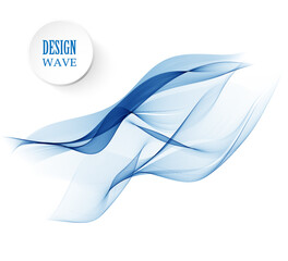 Abstract vector background, transparent waved lines for brochure, flyer design. Blue smoke wave.
