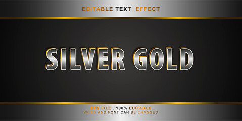 silver gold text effect editable