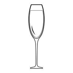 Simple illustration of a glass of champagne for Christmas holiday