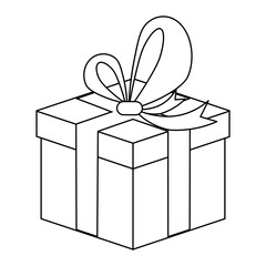 Simple illustration of Christmas gift box for Christmas holiday