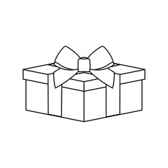 Simple illustration of Christmas gift box for Christmas holiday