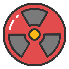
Flat icon design of radioactive symbol

