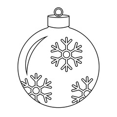 Simple illustration of Christmas tree toy Object for christmas design, mockup