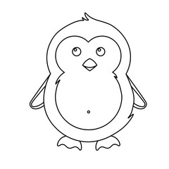 Simple illustration of cute winter penguin for Christmas holiday