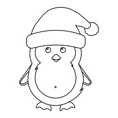 Simple illustration of cute winter penguin for Christmas holiday