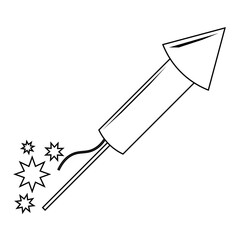 Simple illustration of firework rocket or petard for Christmas holiday