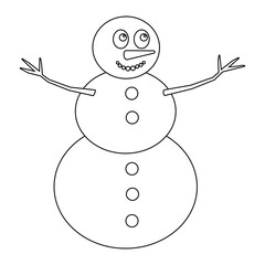 Simple illustration of funny snowman Concept for Christmas holiday