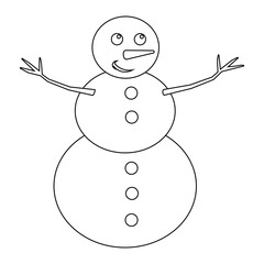Simple illustration of funny snowman Concept for Christmas holiday