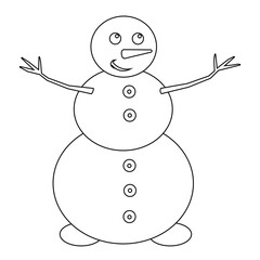 Simple illustration of funny snowman Concept for Christmas holiday