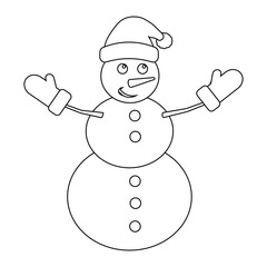 Simple illustration of funny snowman Concept for Christmas holiday