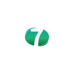 Number 7 icon logo creative design