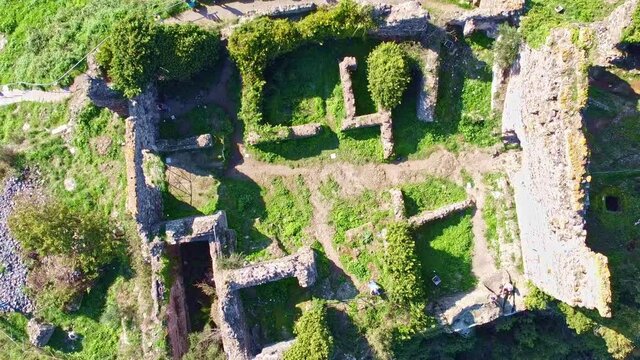 Aerial view of the Rocca Orsini in Trevignano Romano