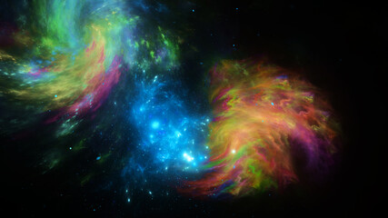 Abstract fractal illustration looks like beautiful galaxies.