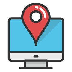 
Online Map Service Vector Icon
