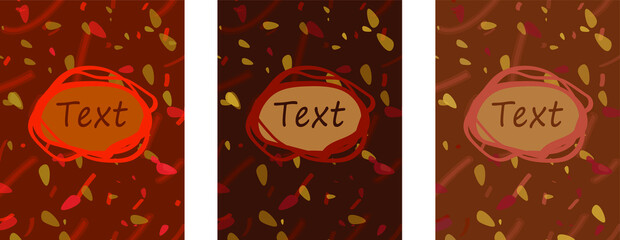 Abstract sweet brown background. Chocolate style. Vector set of abstract creative backgrounds in trendy style with copy space for text. Design templates for social media