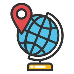 
Global Location Search Vector Icon

