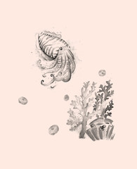 Vintage aquarelle painting of kalmar. © NATALIIA TOSUN