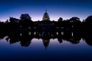 The United States Capitol in Washington DC at Sunrise