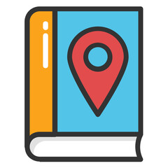 
Map Marker with Book Vector Icon
