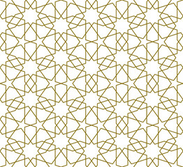 Background seamless pattern based on traditional islamic art.Brown color.