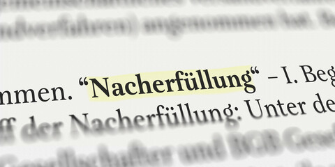 Nacherfüllung im Buch mit Textmarker markiert