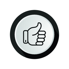Approval hand gesture in circle. Vector illustration. approval hand gesture line Icon