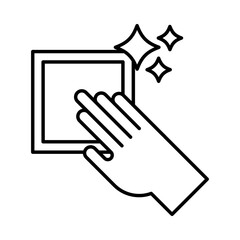 hand cleaning surface line style icon