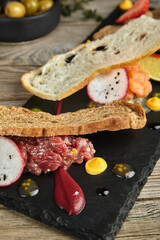 wine snacks in a restaurant