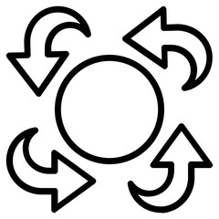 
Four arrows in a circle, recycling sign
