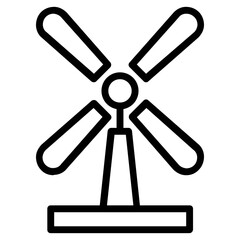 
Windmill icon with eolic wind turbine to generate clean energy
