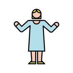 elegant business woman character icon