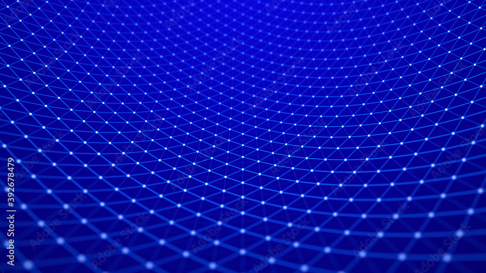 Poster perspective grid. detailed lines forming an abstract background. 3d rendering
