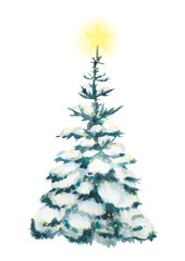 Watercolor Christmas tree