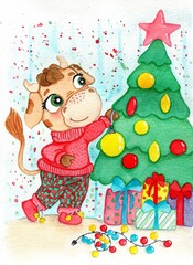 Decorating the Christmas tree