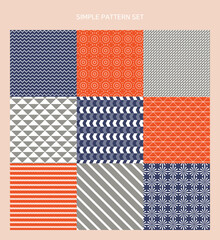 Color patterns with retro accents.
